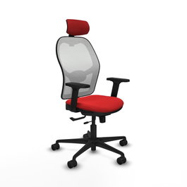 PIQUERAS Y CRESPO Silla de oficina Jorquera con mecanismo Sincro/Traslack, Rojo y Blanco