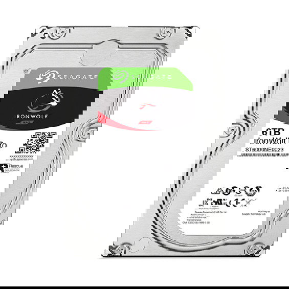 Seagate IronWolf Pro ST6000NT001 Disco Duro Interno de 6TB, 7200RPM, 256MB Cache, 3.5"