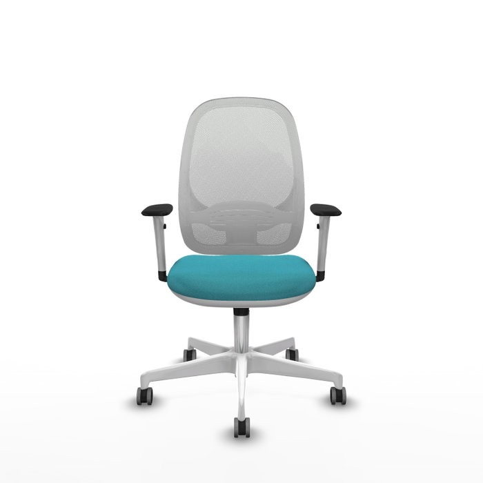 PIQUERAS Y CRESPO Silla de oficina Cilanco con mecanismo Sincro, Turquesa y Blanco