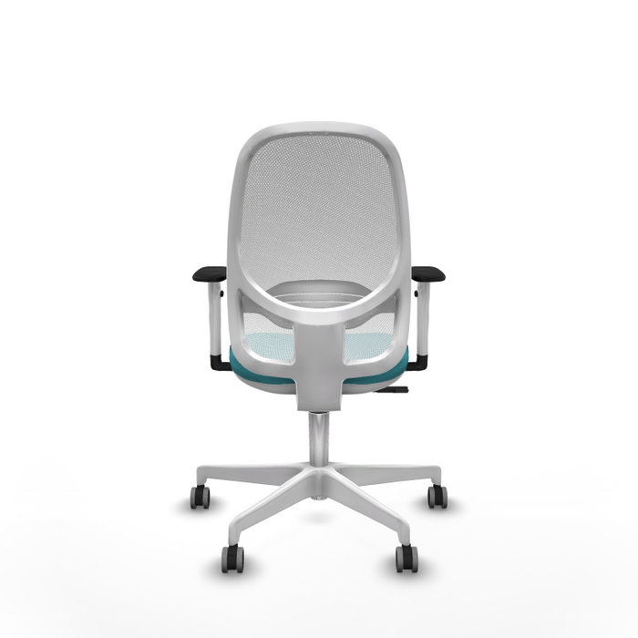 PIQUERAS Y CRESPO Silla de oficina Cilanco con mecanismo Sincro, Turquesa y Blanco