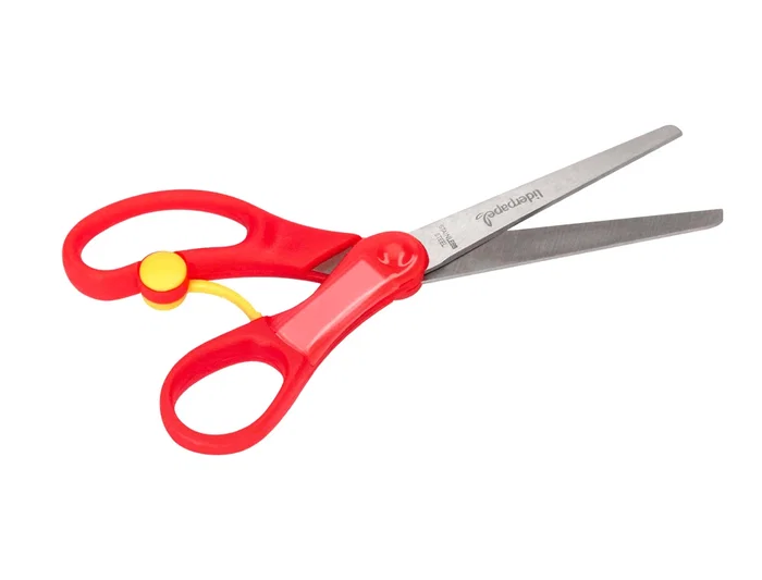 Liderpapel Tijera 15 cm con Resorte para Facilitar el Corte, Punta Redonda, Acero Inoxidable, Apta para Todos los Usos