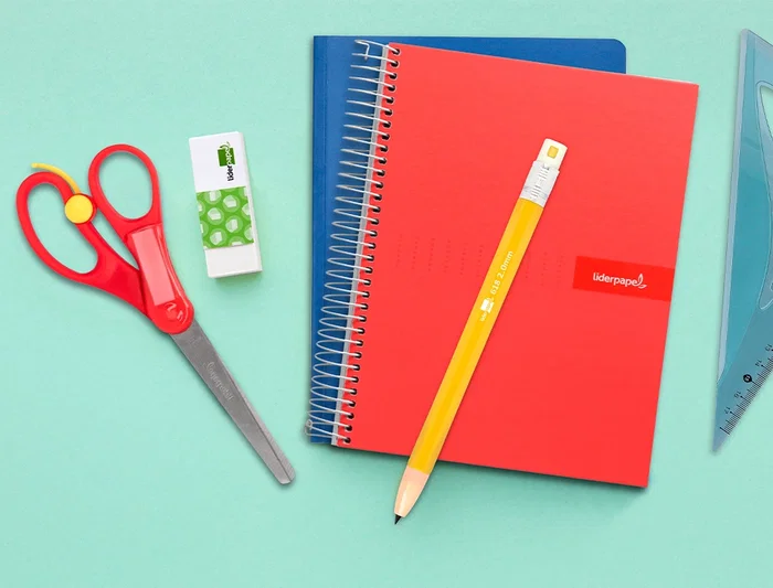 Liderpapel Tijera 15 cm con Resorte para Facilitar el Corte, Punta Redonda, Acero Inoxidable, Apta para Todos los Usos