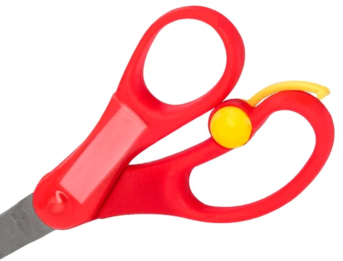 Liderpapel Tijera 15 cm con Resorte para Facilitar el Corte, Punta Redonda, Acero Inoxidable, Apta para Todos los Usos