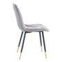 Ixia Silla de Terciopelo Gris Tejido-Metal
