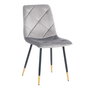 Silla Terciopelo Gris Tejido-Metal 45 X 50 X 86 cm (Set de 4)