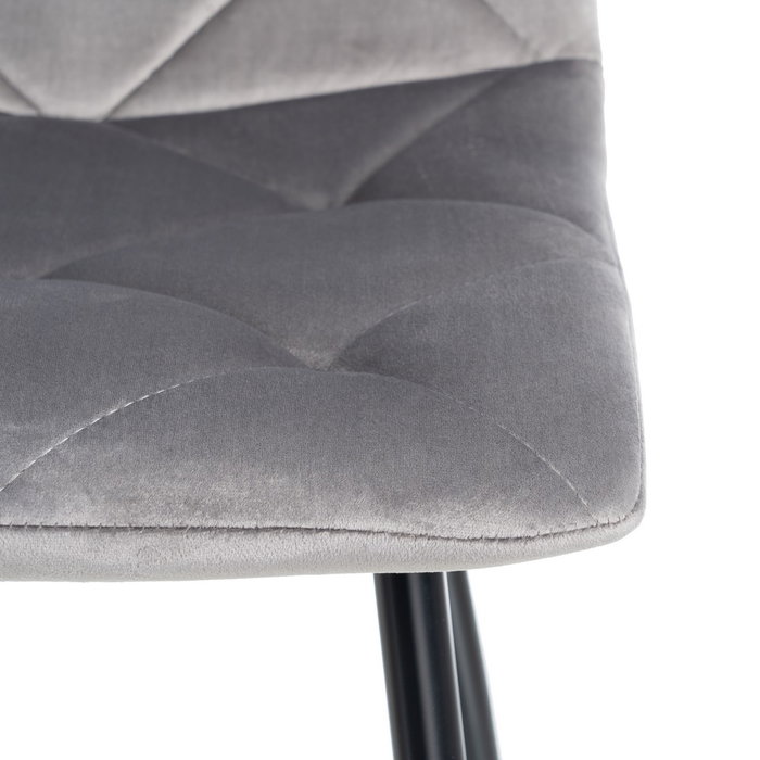 Silla Terciopelo Gris Tejido-Metal 45 X 50 X 86 cm (Set de 4) Silla Terciopelo Gris Tejido-Metal 45 X 50 X 86 cm (Set de 4)