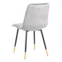 Silla Terciopelo Gris Tejido-Metal 45 X 50 X 86 cm (Set de 4)