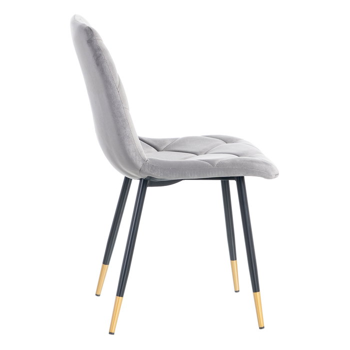 Silla Terciopelo Gris Tejido-Metal 45 X 50 X 86 cm (Set de 4) Silla Terciopelo Gris Tejido-Metal 45 X 50 X 86 cm (Set de 4)