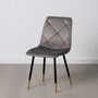 Silla Terciopelo Gris Tejido-Metal 45 X 50 X 86 cm (Set de 4)