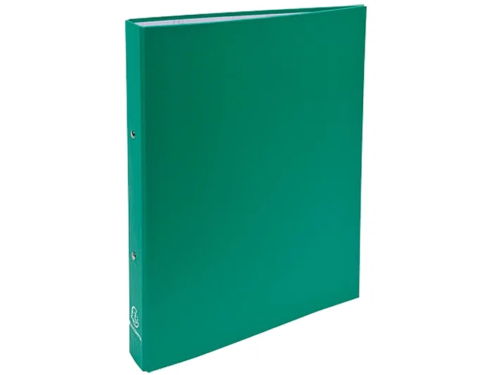 Exacompta Carpeta de 2 Anillas 30mm Redondas DIN A4 Cartón Forrado Verde Oscuro