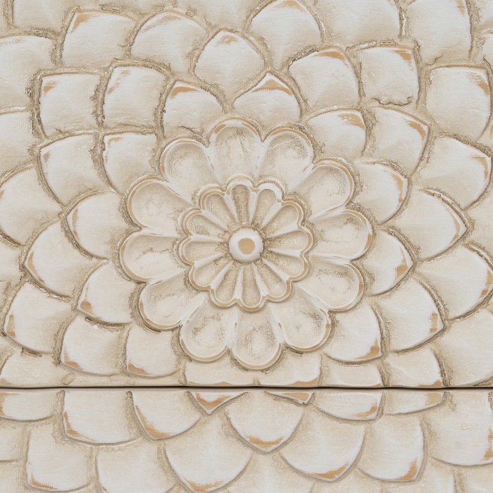 Mesita Tallada Blanco-Marrón Dm-Madera 64 X 36 X 71 cm Mesita Tallada Blanco-Marrón Dm-Madera 64 X 36 X 71 cm