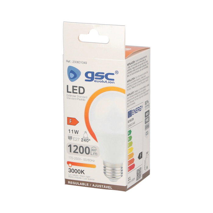 GSC Evolution Bombilla LED estándar 11W E27 3000K regulable