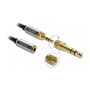 DeLOCK 85831 Cable de extensión estéreo 3,5 mm a 3,5 mm con adaptador de 6,35 mm, 1 m