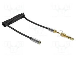 DeLOCK 85831 Cable de extensión de audio en espiral 3,5 mm con adaptador de 6,35 mm