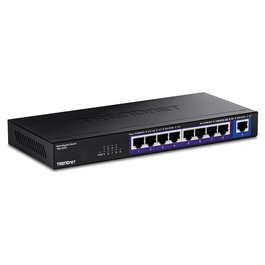 TRENDnet TEG-S591 Switch de 9 Puertos No Administrado, 8x 2.5G + 1x 10G Ethernet, 60 Gbit/s, Full Duplex, Montaje en Pared