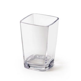 G.E.T - SW-1435-CL - Vasito plástico SAN para presentación de postres (cuadrado) 89 ml - altura 7,4 cm