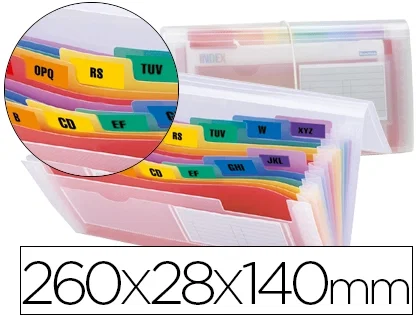 Liderpapel Carpeta Clasificadora Fuelle Spectrafile 13 Departamentos Transparente Liderpapel Carpeta Clasificadora Fuelle Spectrafile 13 Departamentos Transparente