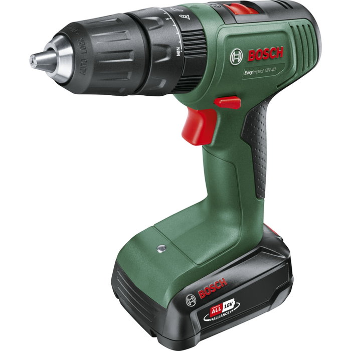 Bosch EasyImpact 18V40 Taladro Percutor con Batería 2.0Ah, Cargador y Maletín Bosch EasyImpact 18V40 Taladro Percutor con Batería 2.0Ah, Cargador y Maletín