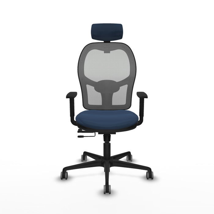 PIQUERAS Y CRESPO Silla de oficina Jorquera con mecanismo Sincro/Traslack Azul marino y Gris