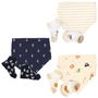 Tom et Zoe Juego Babero Calcetines Niño Algodón 100%