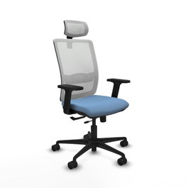 PIQUERAS Y CRESPO Silla de oficina Haches Azul cielo y Blanco