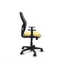 Silla de oficina Alocén con mecanismo Sincro tapizada con Similpiel color Crema y malla color Negro. Equipada con lumbar 1D, Brazos 1D y Ruedas de nailon 50 mm