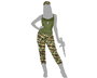 Disfraz Militar Mujer Camuflaje Verde Talla XL para Adulto