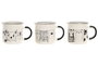 DKD Home Decor Set de 4 Tazas de Porcelana Animales, 340ml