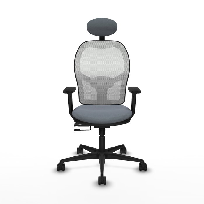 PIQUERAS Y CRESPO Silla de oficina Jorquera Gris y Blanca con mecanismo Sincro/Traslack
