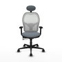 PIQUERAS Y CRESPO Silla de oficina Jorquera Gris y Blanca con mecanismo Sincro/Traslack