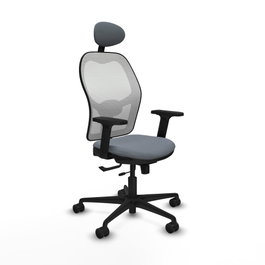 PIQUERAS Y CRESPO Silla de oficina Jorquera Gris y Blanca con mecanismo Sincro/Traslack
