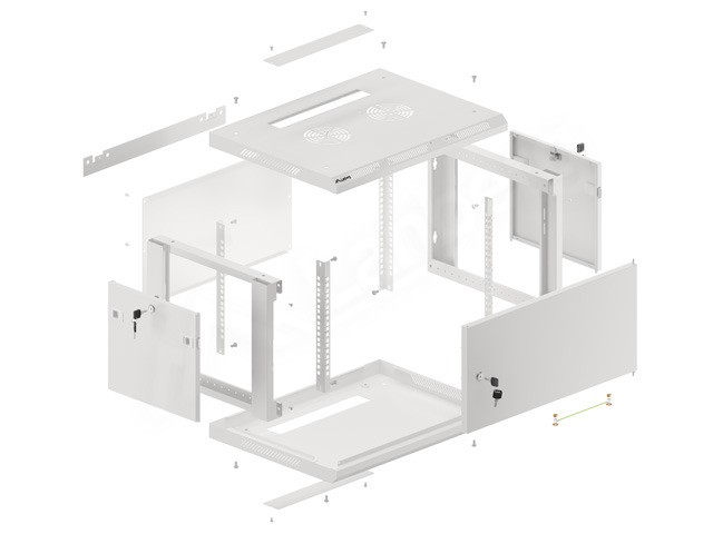 Lanberg Armario rack de pared 6U 19 pulgadas 600x450mm Gris