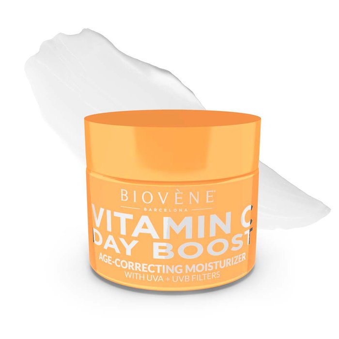 Biovène Vitamin C Day Boost Crema Hidratante Facial Anti-Edad con SPF - 50 ml - Vegano, Cruelty Free, Sin Parabenos