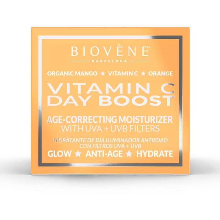 Biovène Vitamin C Day Boost Crema Hidratante Facial Anti-Edad con SPF - 50 ml - Vegano, Cruelty Free, Sin Parabenos