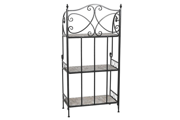 DKD Home Decor Estanteria Terraza Y Jardin Multicolor Negro 31.5 x 117 x 58 cm Forja Ceramica