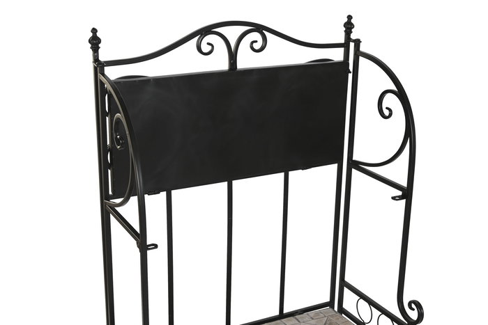 DKD Home Decor Estanteria Terraza Y Jardin Multicolor Negro 31.5 x 117 x 58 cm Forja Ceramica