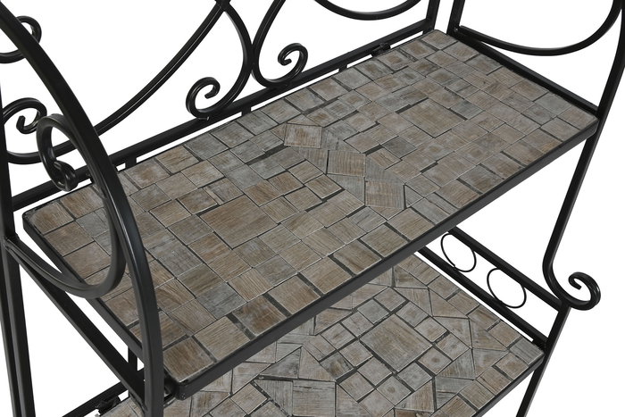 DKD Home Decor Estanteria Terraza Y Jardin Multicolor Negro 31.5 x 117 x 58 cm Forja Ceramica