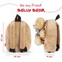 PERLETTI Mochila con Peluche Oso Belly 26cm