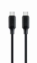 Gembird CC-USB2-CMCM100-1.5M Cable USB C a USB C 100W Power Delivery, Carga Rápida y Datos, 1.5 Metros, Negro