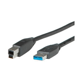 ROLINE Cable USB 3.2 Gen 1 Tipo A a B, 1,8 m, Negro