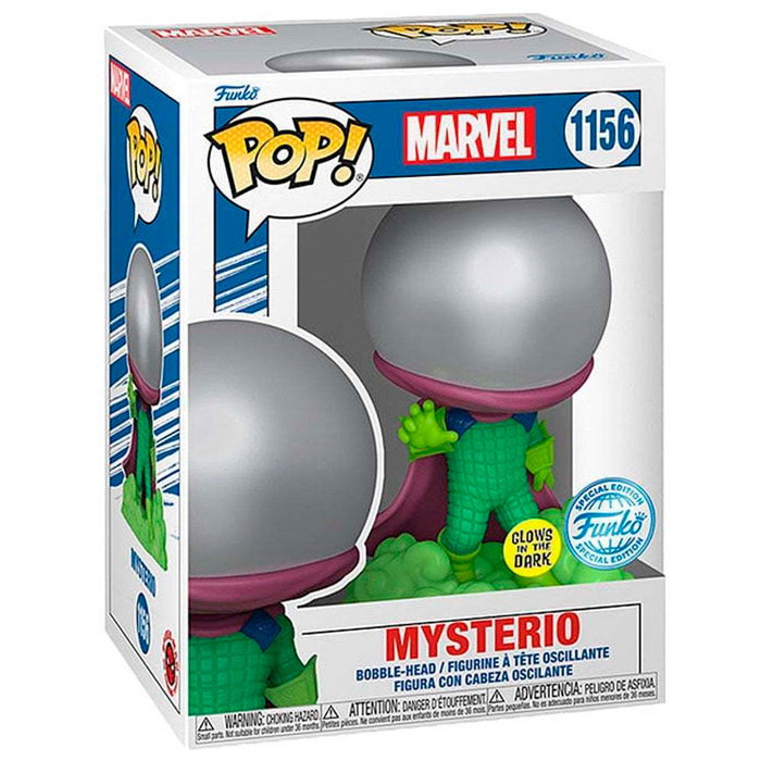 Funko Pop Marvel Comics Mysterio 66637 con efecto metálico y glow in the dark