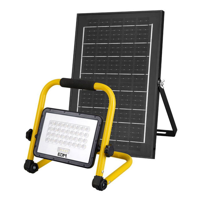 Foco LED Solar Proyector de Trabajo de 50W, 4000 Lúmenes Fríos 6400K, Batería 5000mAh, Panel Solar Incluido, IP65, 3 Modos (Alto/Medio/Flash) con Kit Montaje Foco LED Solar Proyector de Trabajo de 50W, 4000 Lúmenes Fríos 6400K, Batería 5000mAh, Panel Solar Incluido, IP65, 3 Modos (Alto/Medio/Flash) con Kit Montaje
