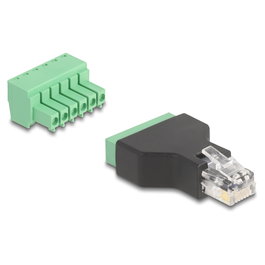 DeLOCK 66590 Adaptador RJ12 a bloque de terminales de 6 pines