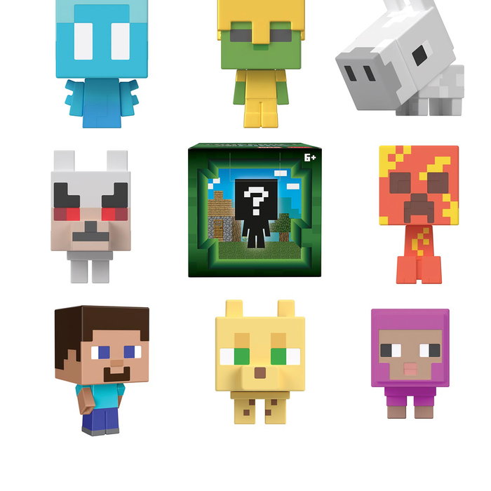 MATTEL Minecraft Figuras Cabezas Minis Surtidas Hdv64 con Cabezas Gigantes y Piezas Móviles, para Mayores de 6 Años