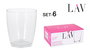 Lav Set de 6 Vasos Vega, 340 ml, Vidrio, 8.5x8.5x10 cm (8 Cajas)