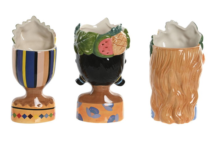 DKD Home Decor Macetero Tropical Multicolor Cerámica 8 x 18 x 10 cm (6 Unidades)