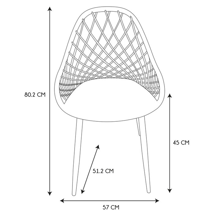 Home Deco Factory Silla Exterior Terraco para Terraza Jardín, Hierro y Plástico, 57x51.2x80.2 cm Home Deco Factory Silla Exterior Terraco para Terraza Jardín, Hierro y Plástico, 57x51.2x80.2 cm