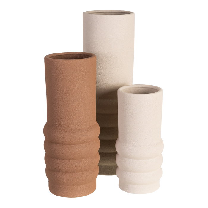 Jarrón Blanco Cerámica Decoración 14 X 14 X 30 cm