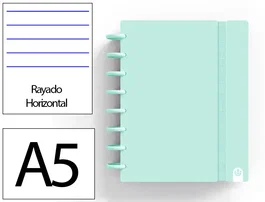 Carchivo Cuaderno Ingeniox Foam A5 80 Hojas Rayado Horizontal Menta Pastel