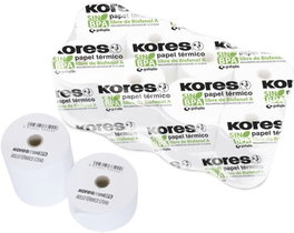 KORES Pack de 8 Rollos de Papel Térmico Sin Bisfenol 80x60x12 mm